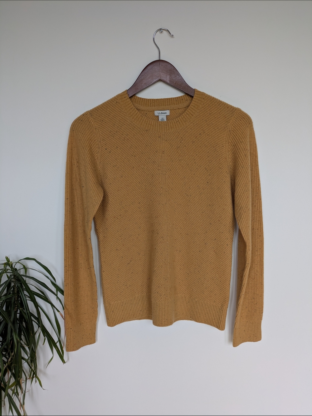 L.L. Bean Mustard Yellow Crewneck Sweater